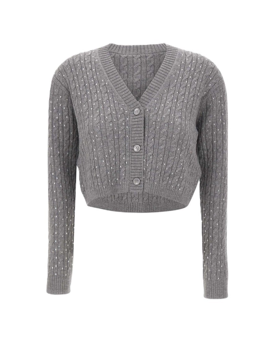 Max Mara Classic Cable Knit Cardigan With V-Neckline