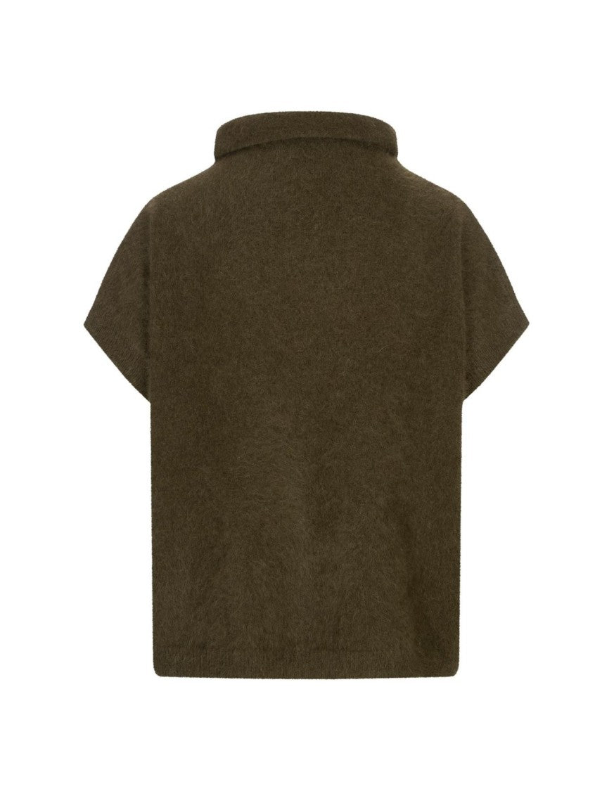 P.A.R.O.S.H. Plush Knit Top With High Turtleneck