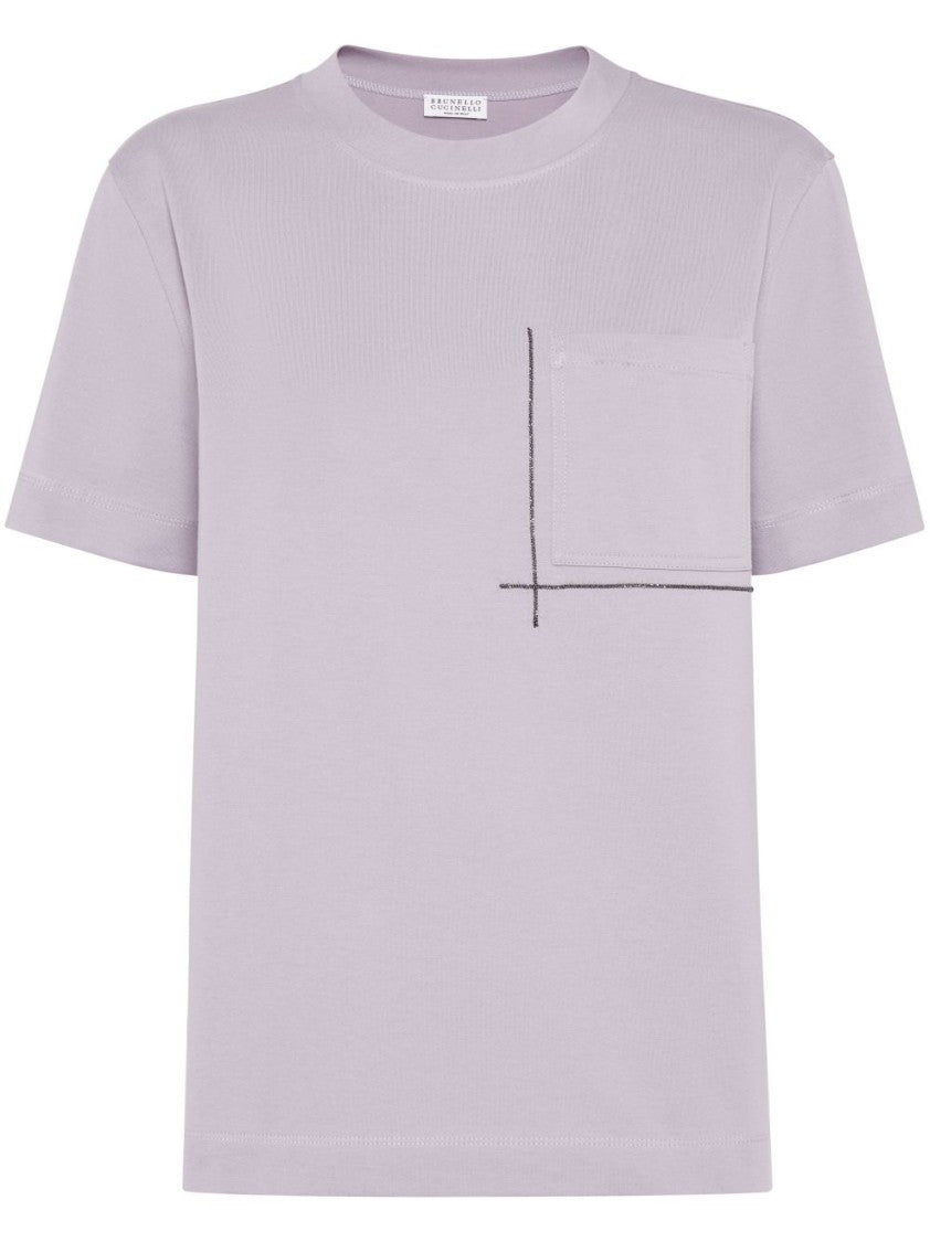 Brunello Cucinelli Lilac Purple Crew Neck T-Shirt