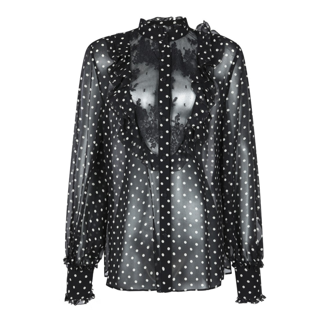 Valentino Black Silk Trasparence Shirt