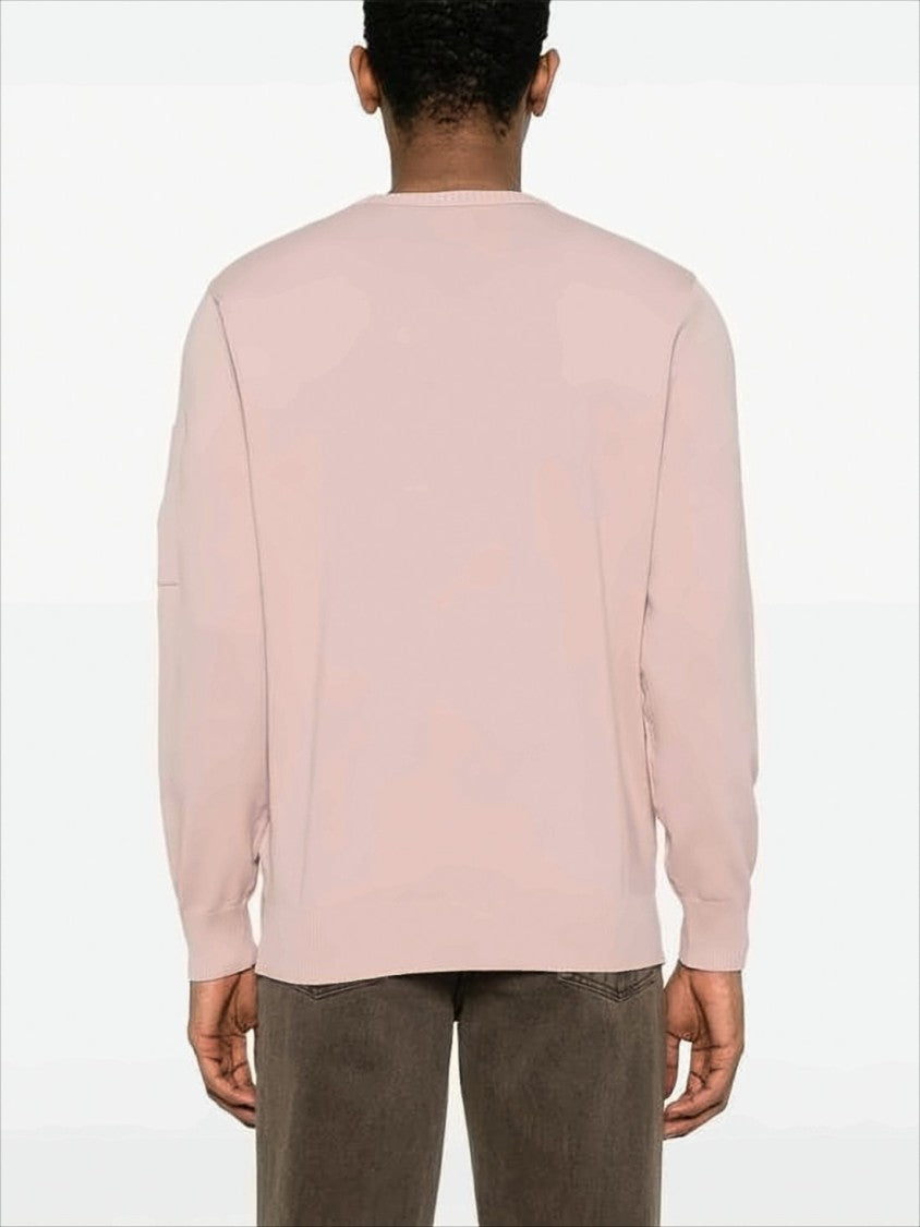 C.P. Company Light Pink Cotton Sweater With Classic Crew Neck