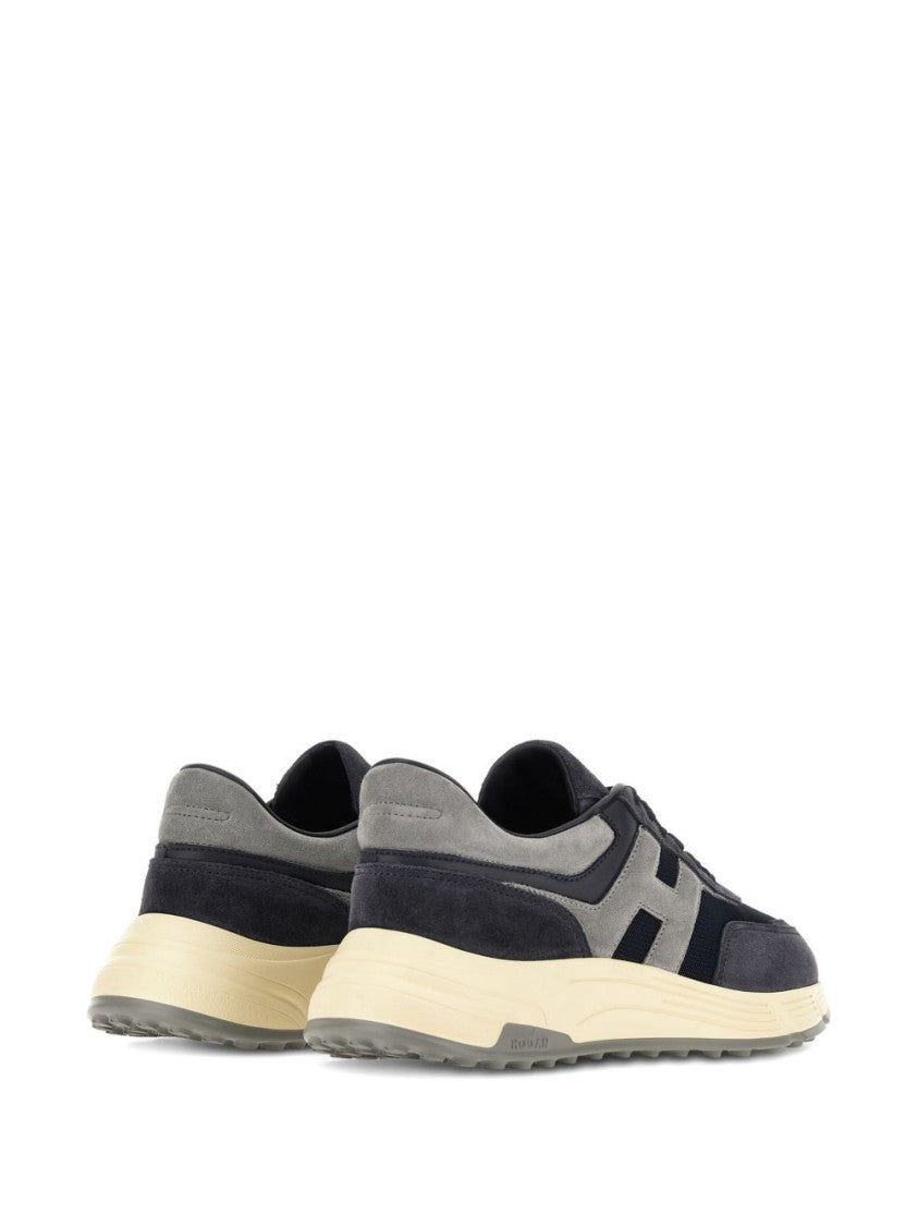 Hogan Layered Grey Sneakers With Silk