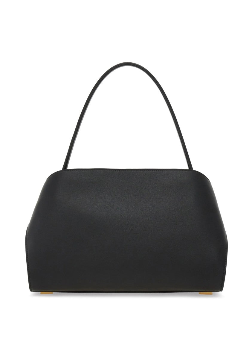 Salvatore Ferragamo Black Hug Sh S Smooth Leather Handbag