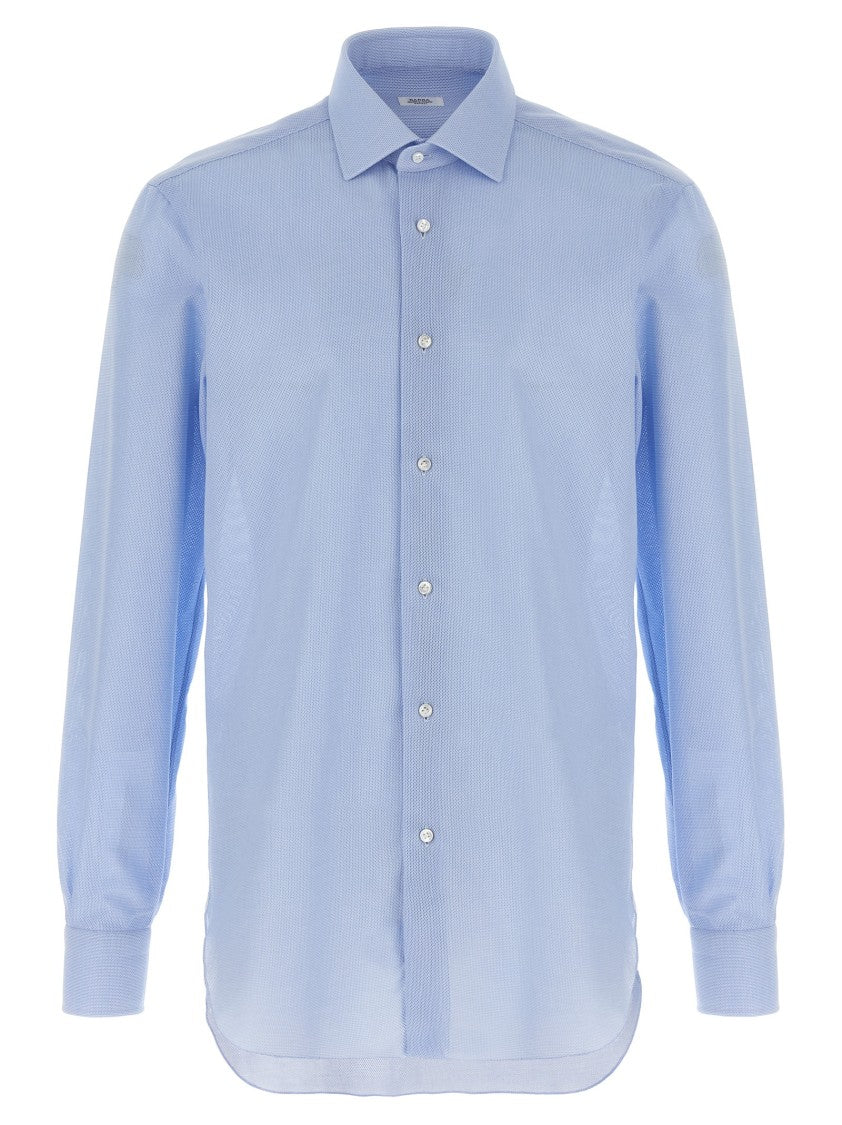 Barba Honeycomb Textured Cotton Shirt