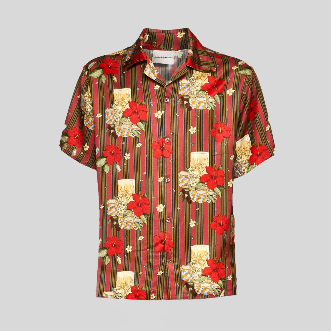 Drôle De Monsieur Hibiscus Club Bowling Patterned Shirt