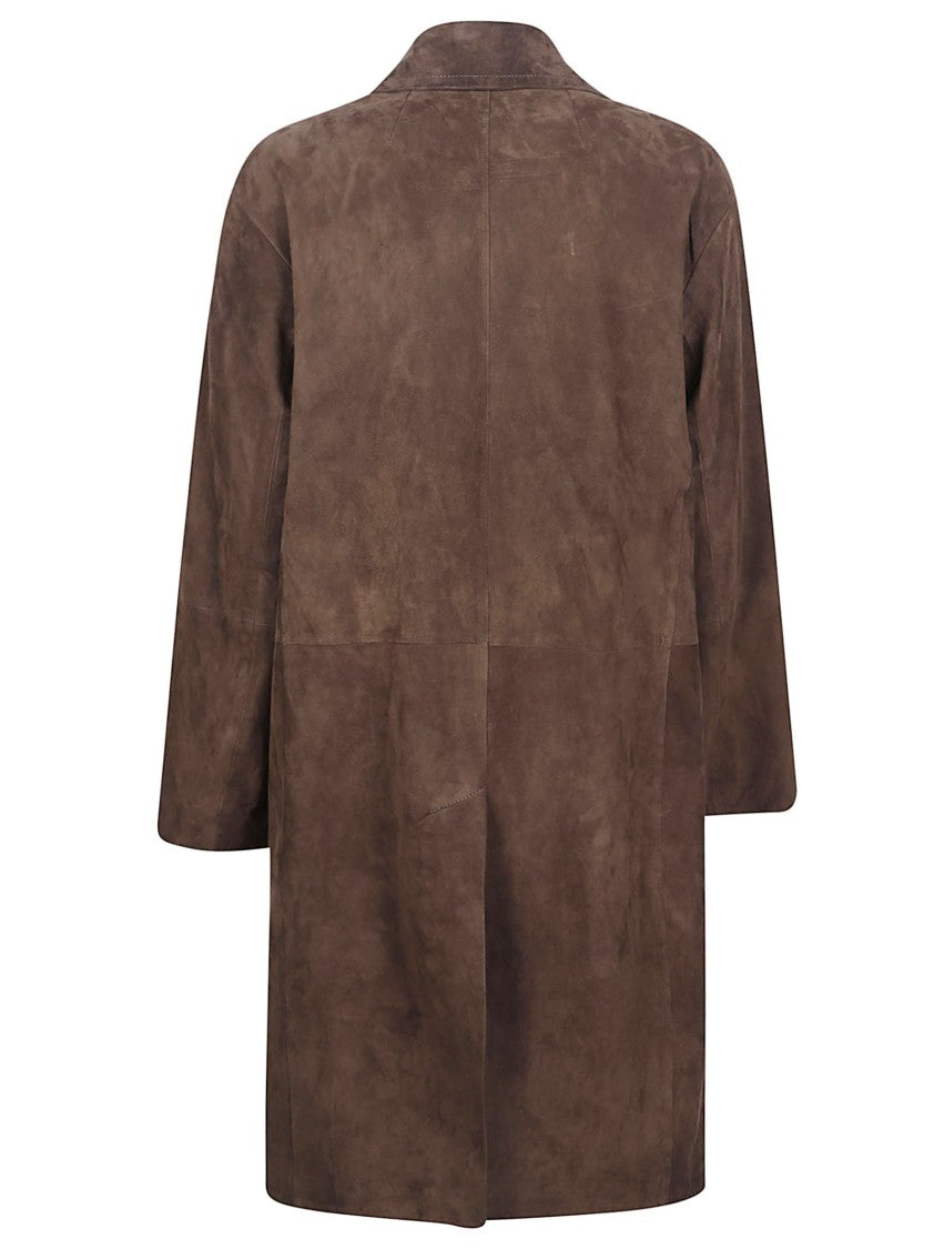 Max Mara Mid-Length Brown Suede Coat