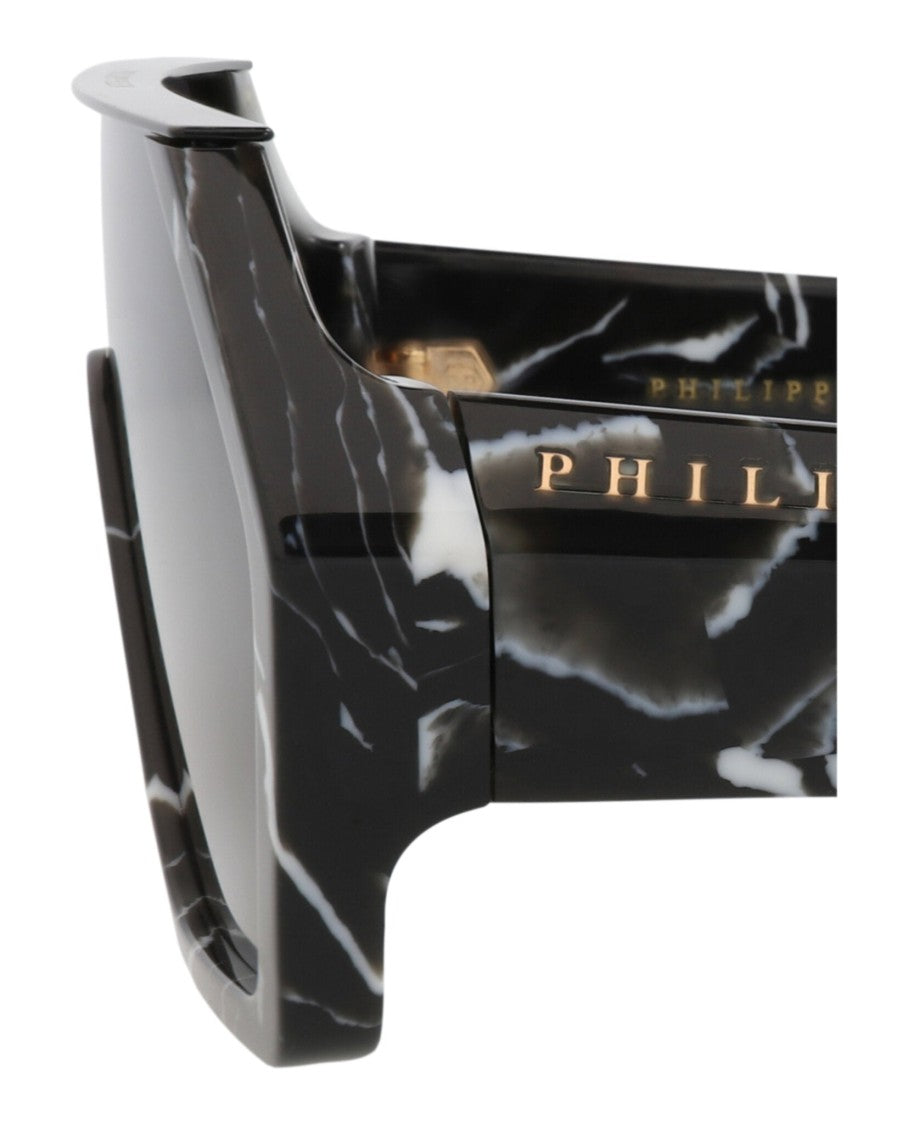 Philipp Plein Shield-Frame Acetate Sunglasses With Gold-Tone Branding