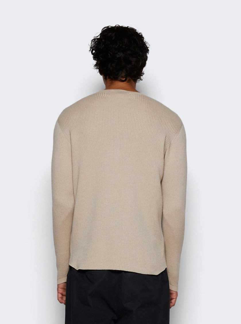 The Elder Statesman Heavy Delicash Crew Sweater Oatmeal