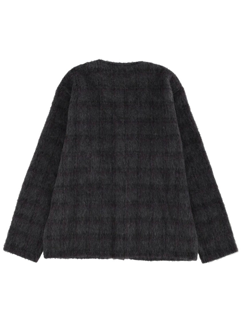 Our Legacy Soft Textured Checkered Wool-Blend Cardigan