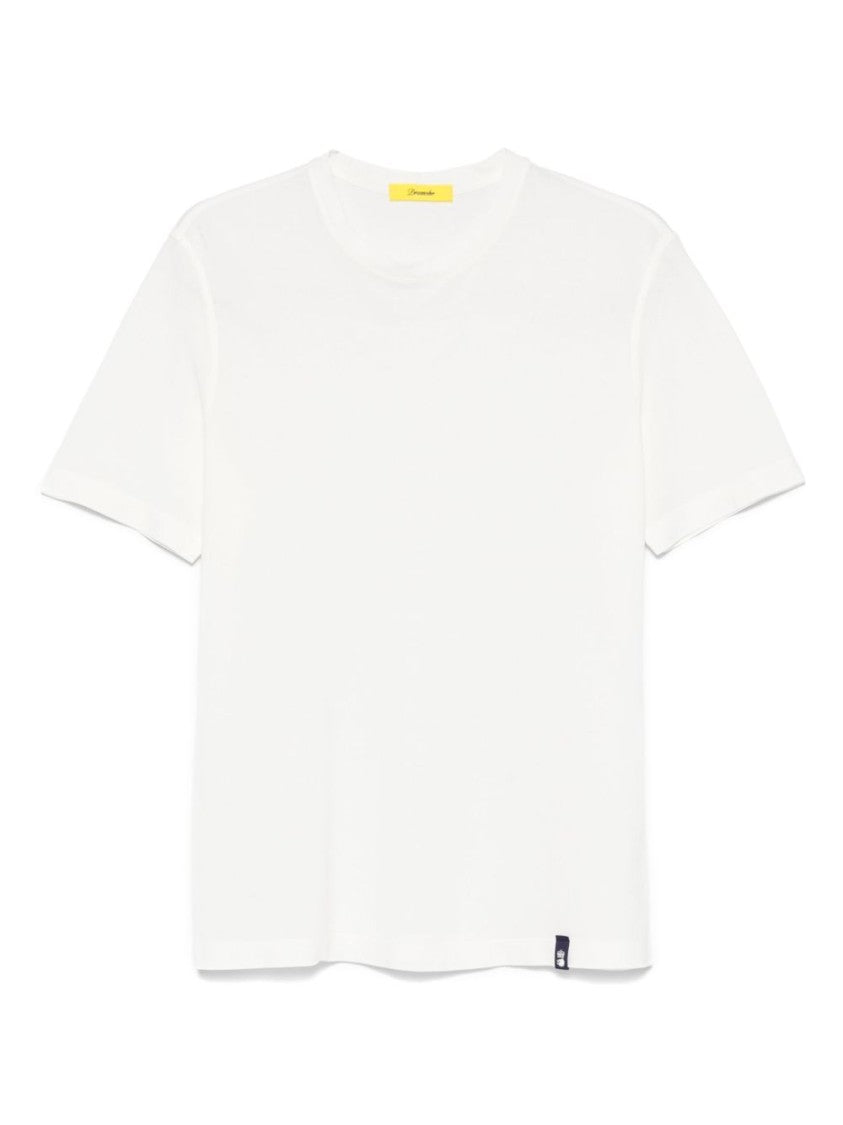 Drumohr White Crew Neck Logo T-Shirt