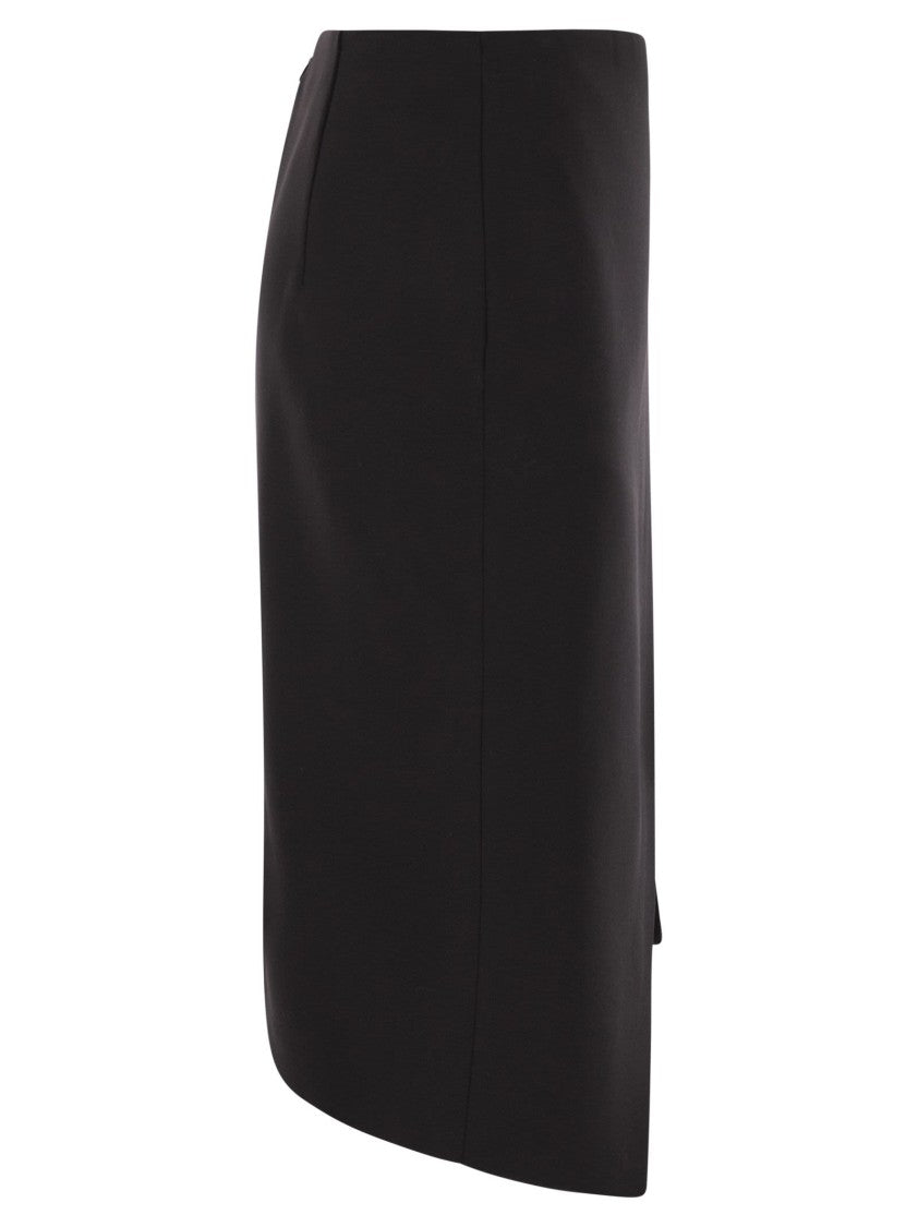 Elisabetta Franchi Crepe Skirt With Jewel Detail
