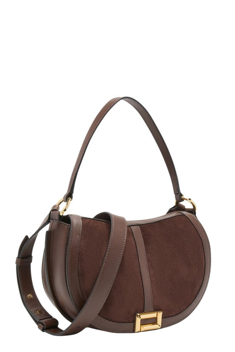 Lancel Celeste Coconut Crescent Calfskin Leather Shoulder Bag