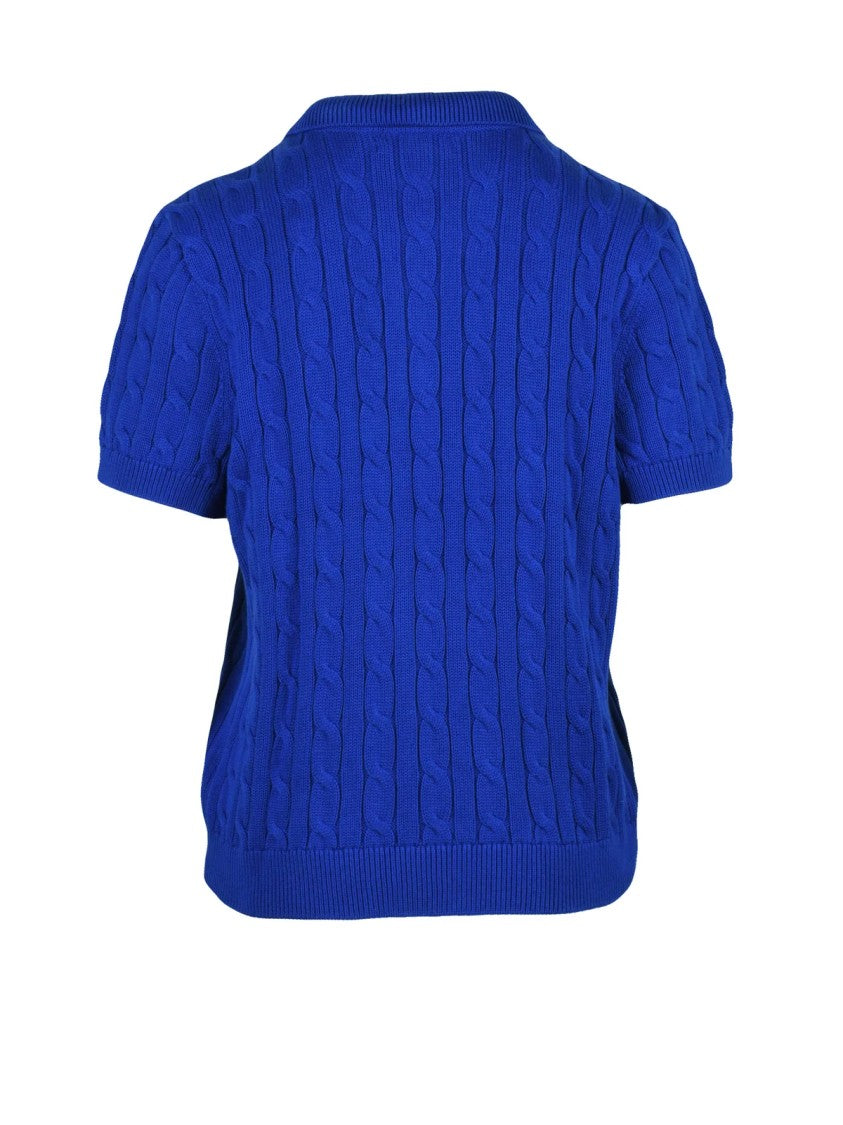 Lauren Ralph Lauren Cable Knit Polo With Nautical Logo Detail