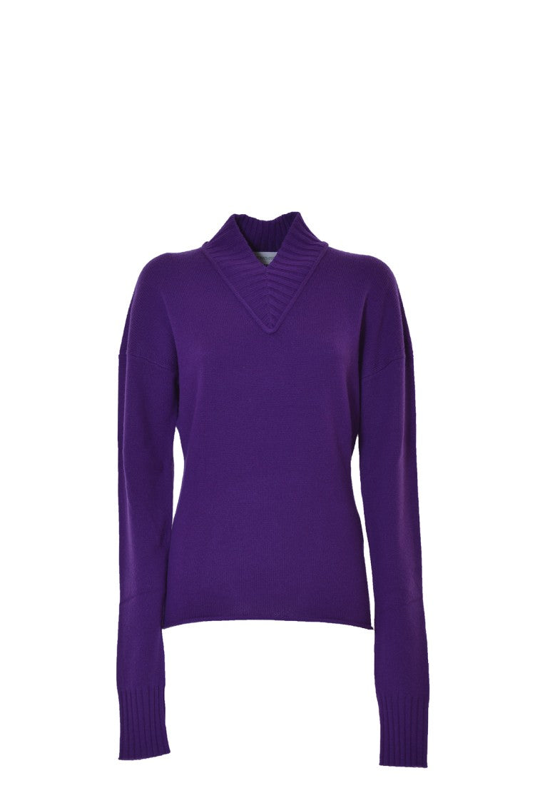 Sportmax V-Neck Cashmere-Wool Blend Pullover