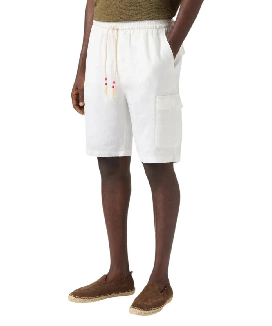 Mc2 Saint Barth White Relaxed-Fit Stripe Shorts