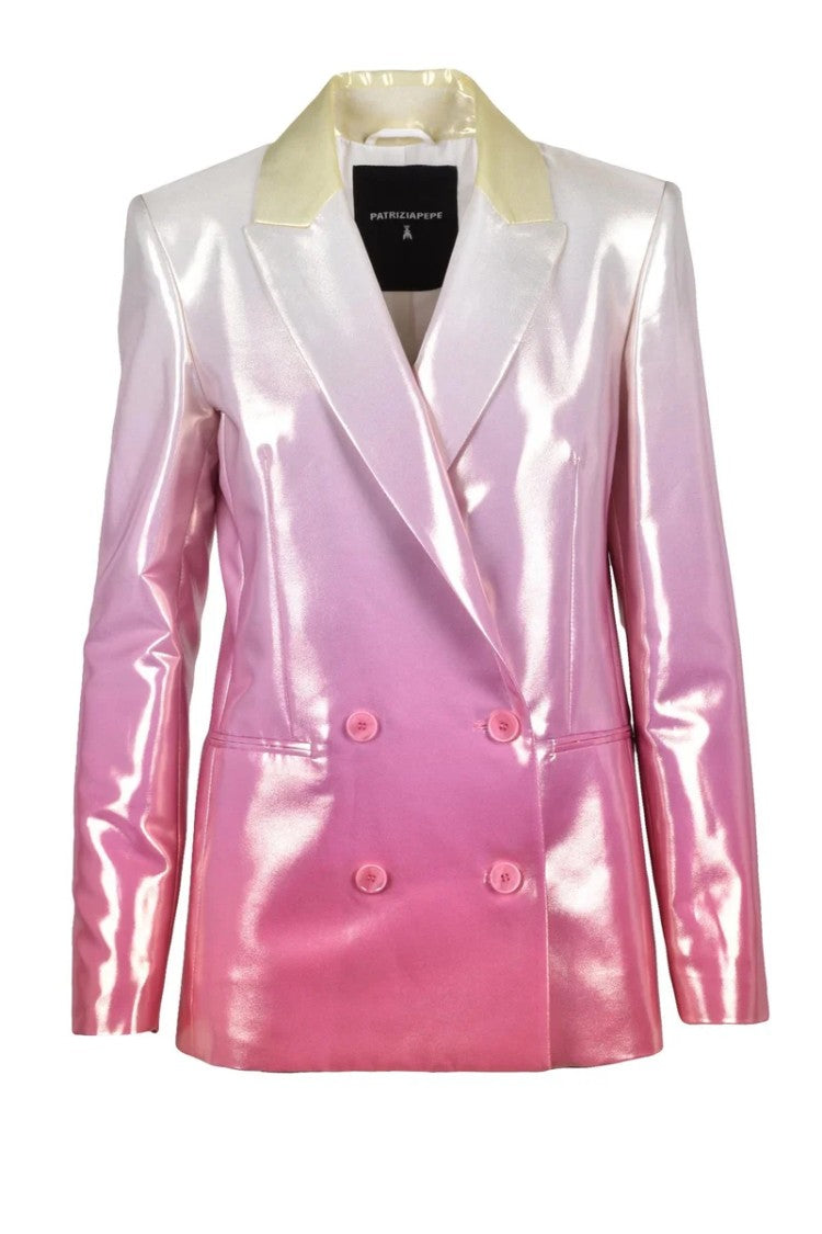 Patrizia Pepe Metal Double-Breasted Jacket - Yellow/Pink