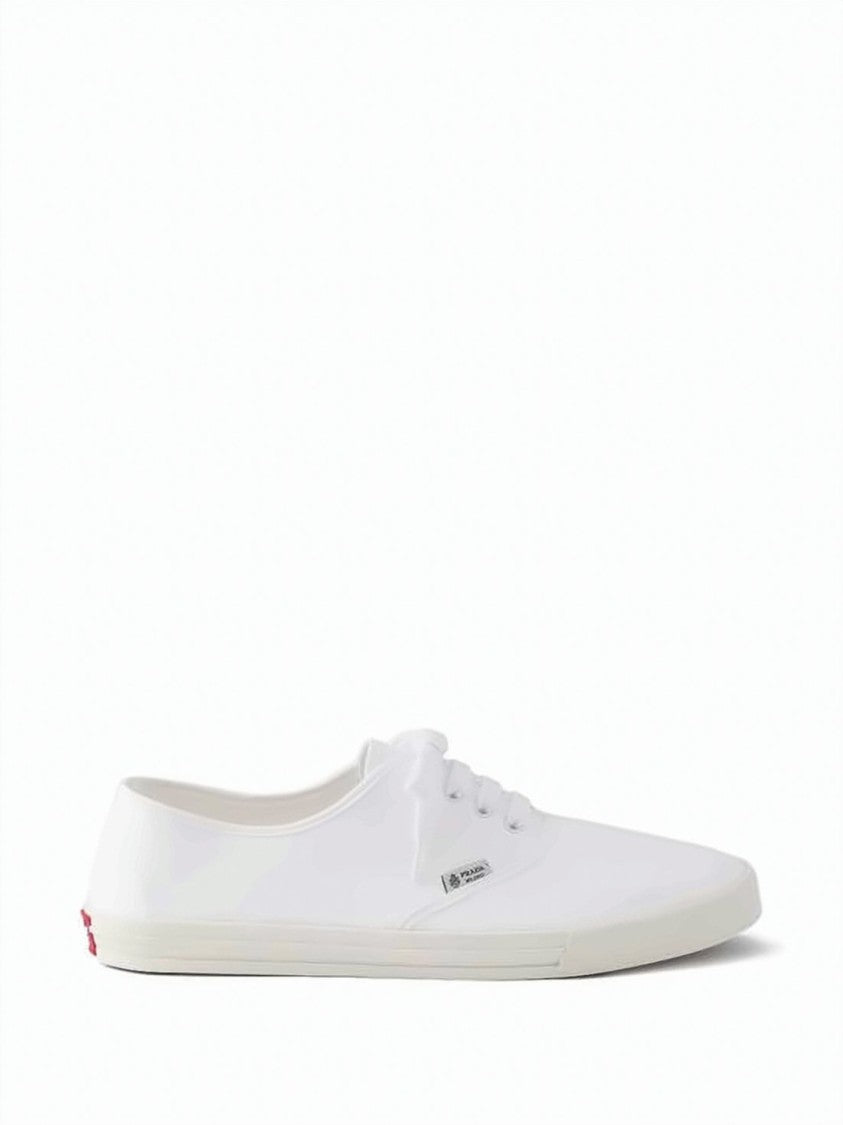 Prada Low-Top Sneakers In Smooth Cotton Fabric With Design