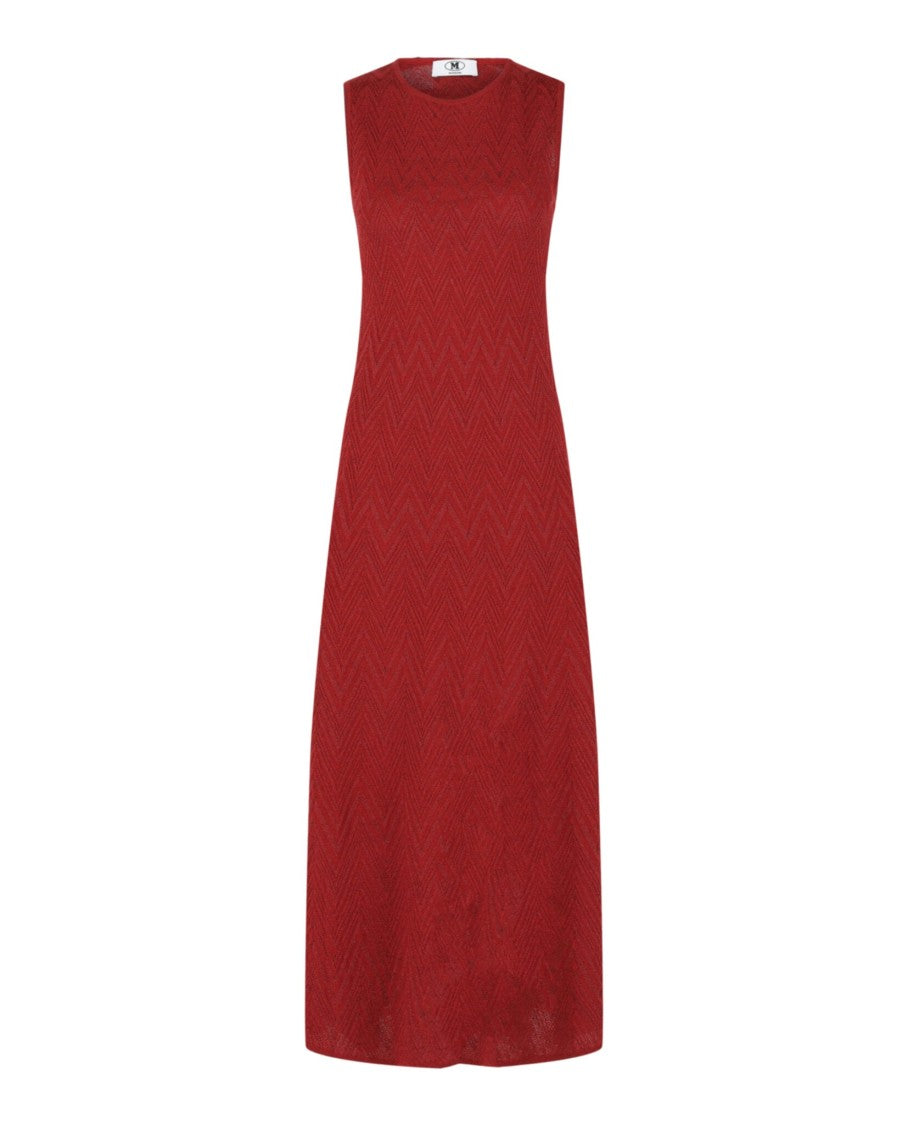 M Missoni Metallic Chevron Maxi Dress With Round Neckline
