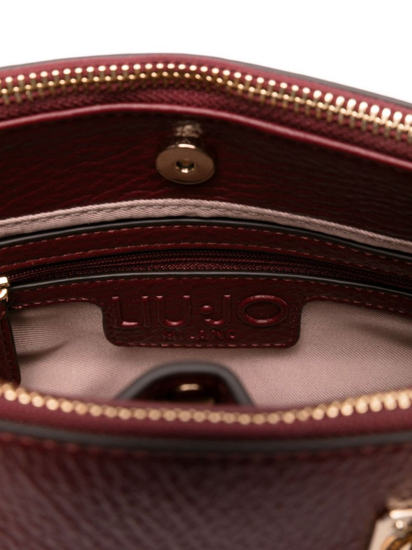 Liu Jo Structured Burgundy Handbag With Braided Handles