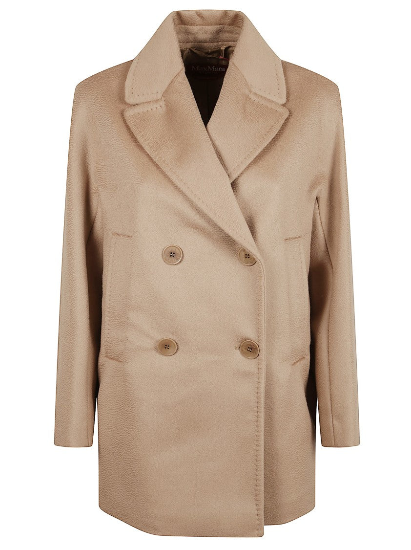 Max Mara Double-Breasted Virgin Wool Coat With Wide Lapel