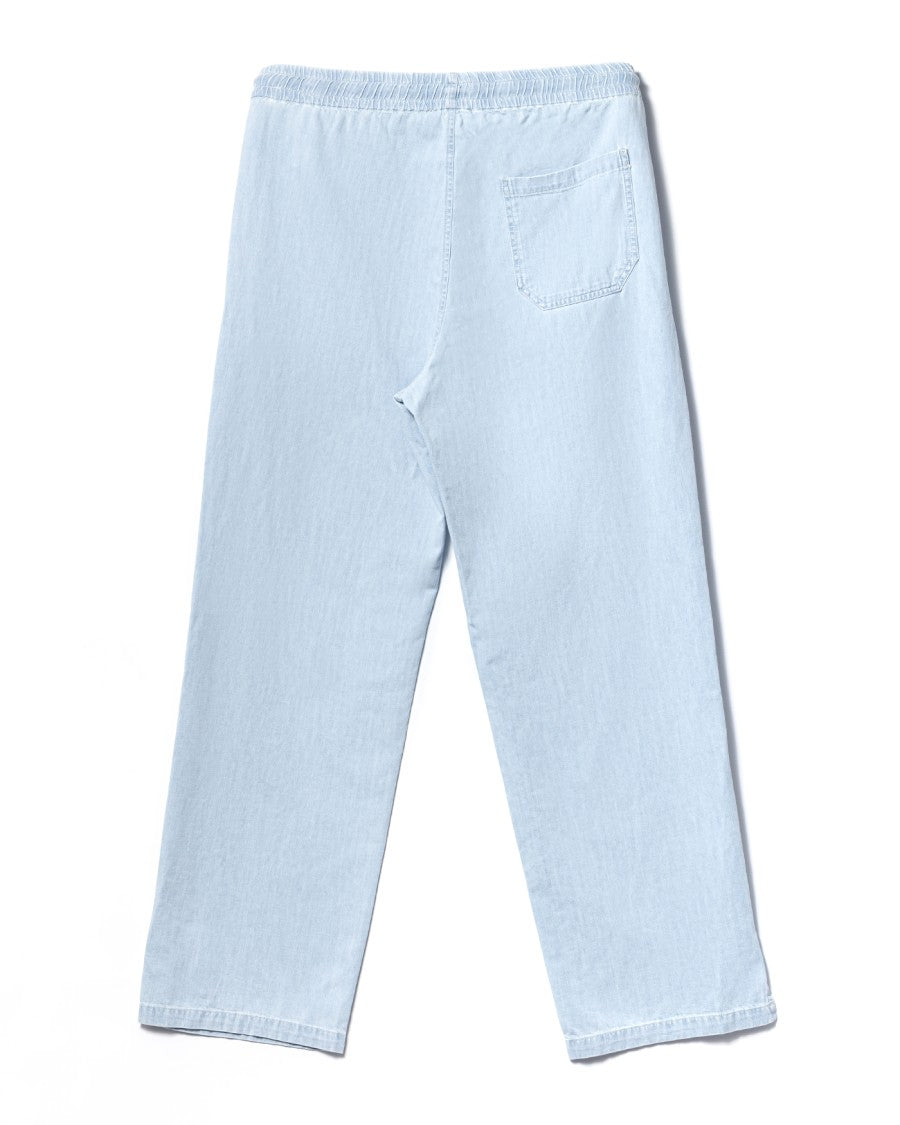 A.P.C. Relaxed Fit Light Blue Pants With Elastic Waistband And Tapered Leg