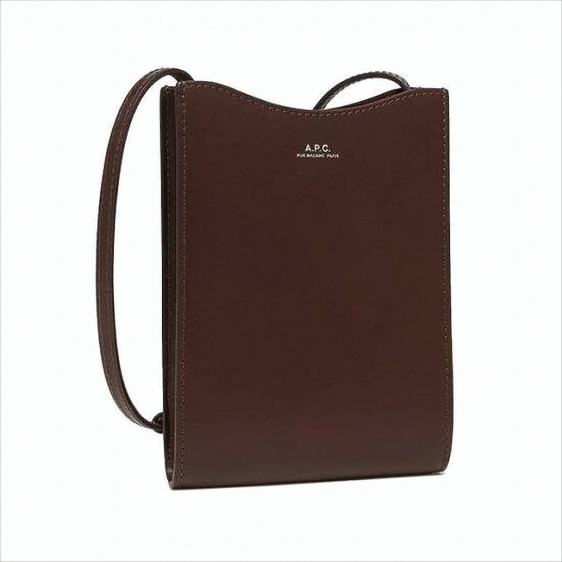 A.P.C. Structured Brown Leather Shoulder Bag