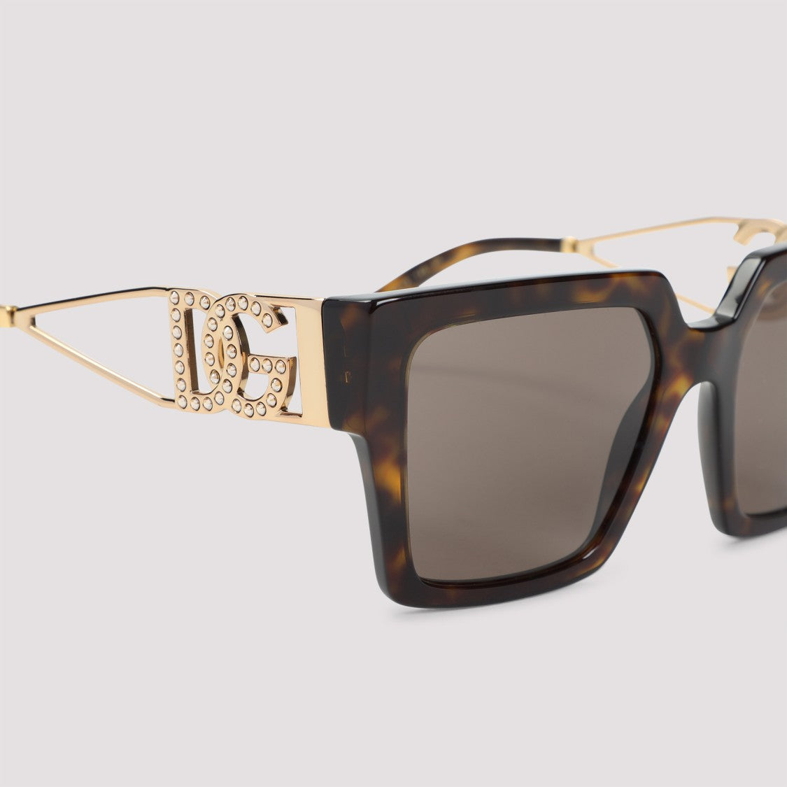Dolce & Gabbana Brown Havana Acetate Sunglasses