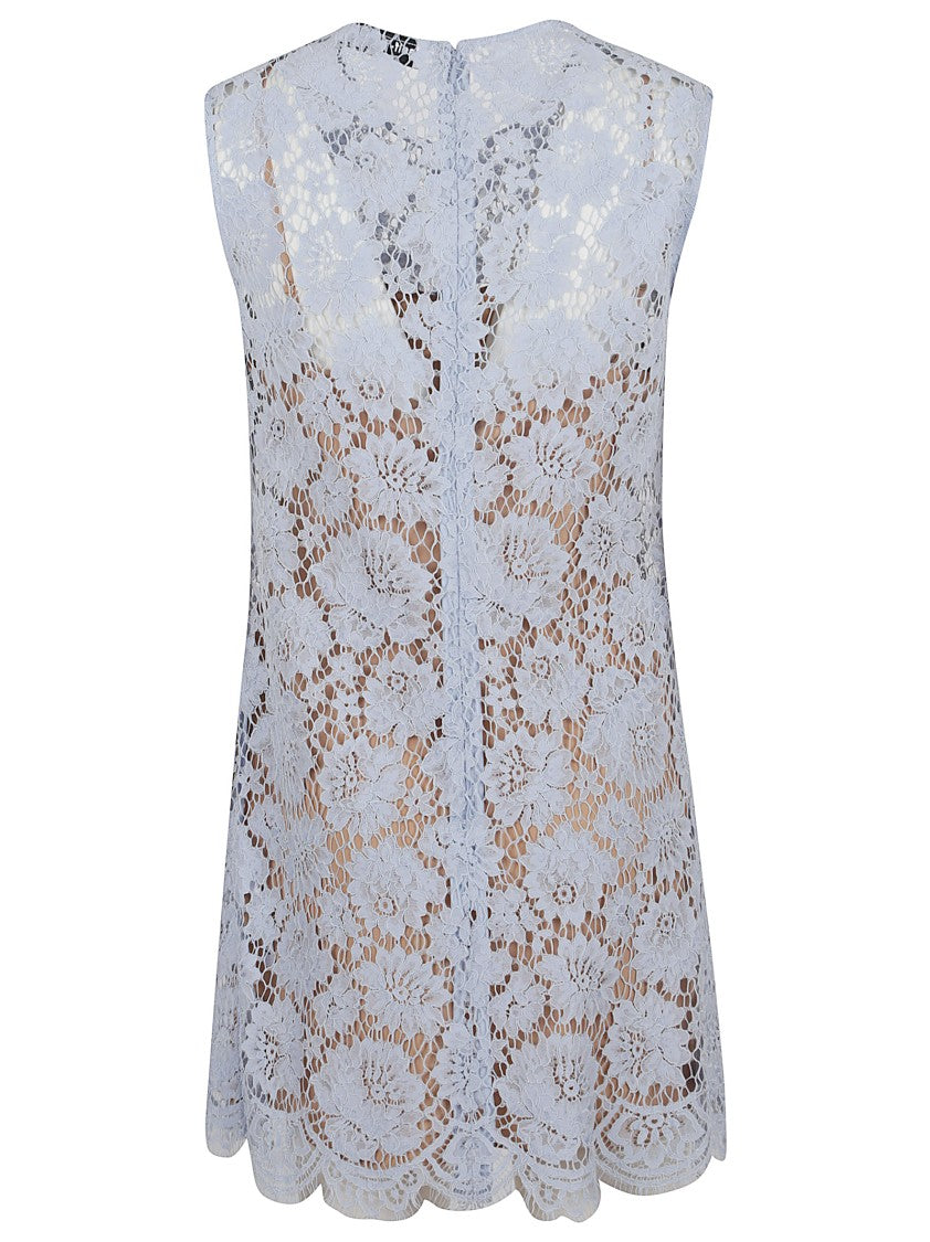 Self-Portrait Blue Fine Lace Mini Dress