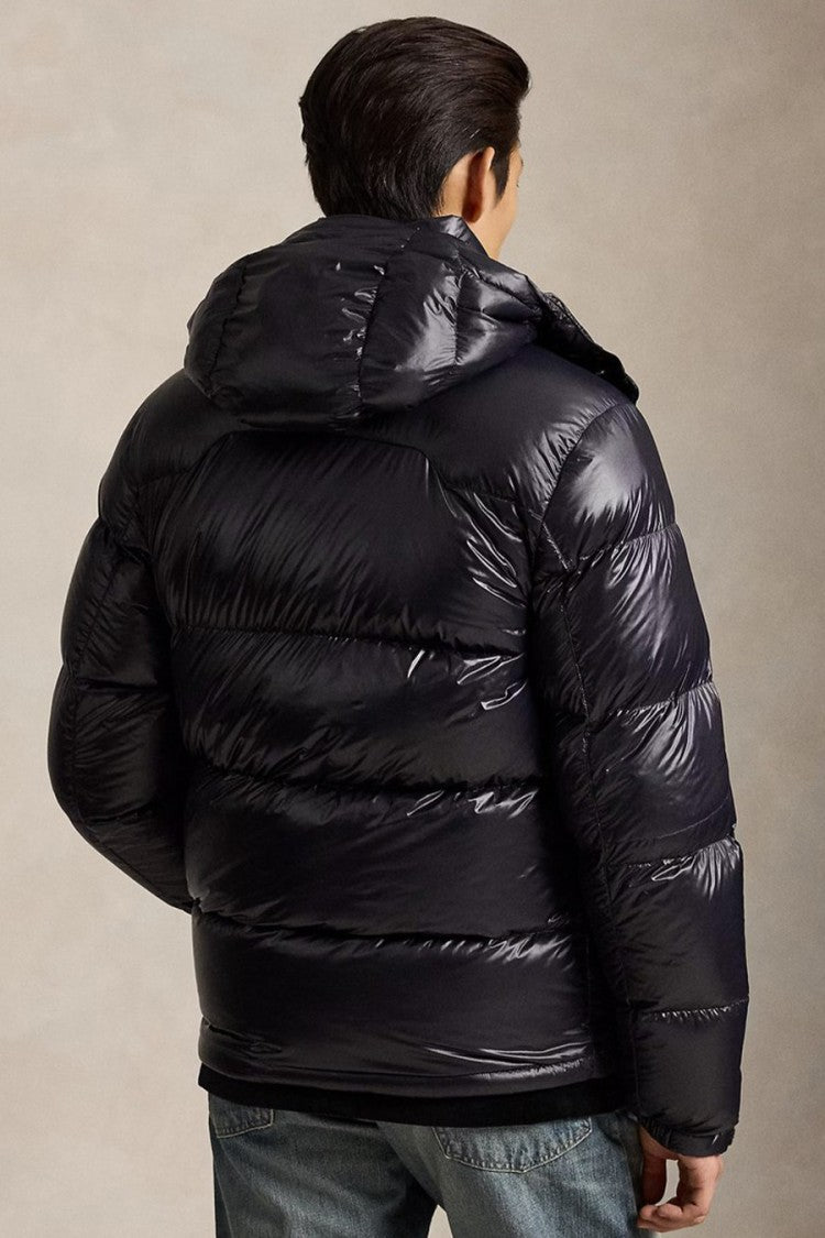 Polo Ralph Lauren Black Glossy Hooded Down Puffer Jacket