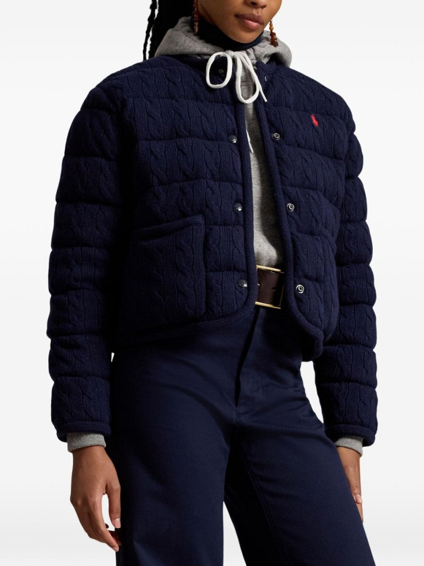 Polo Ralph Lauren Cable-Knit Textured Quilted Snap-Button Jacket
