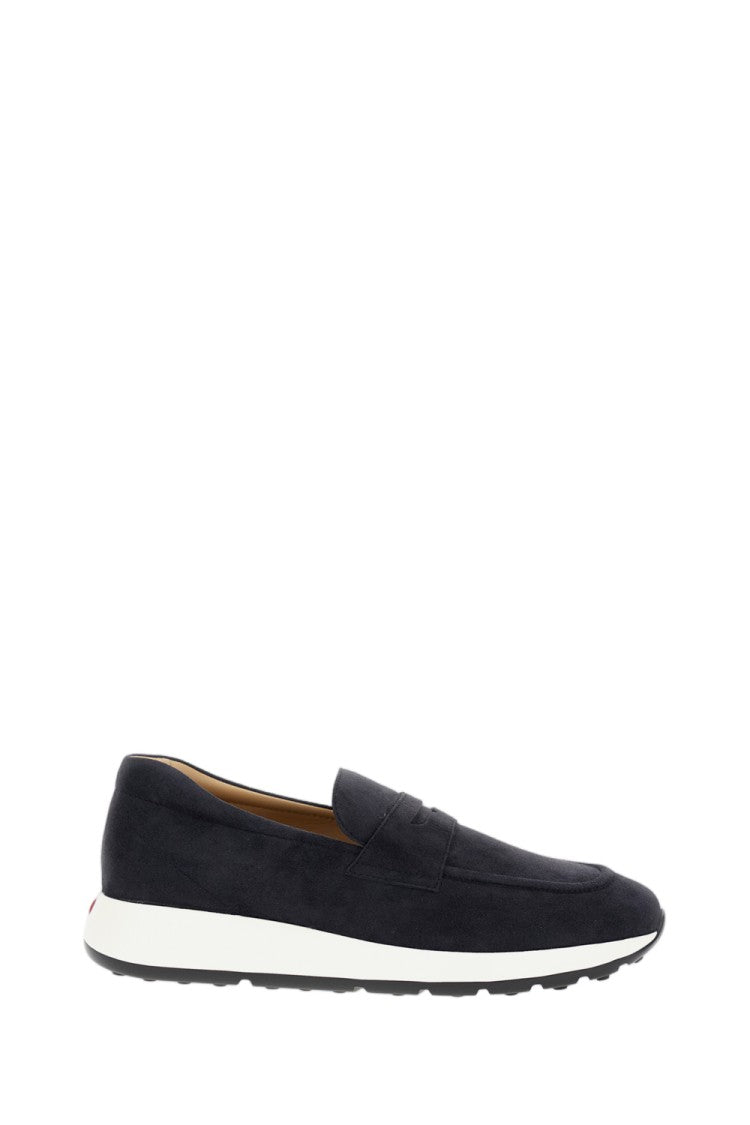 Tod's Elegant Moccasin Sneakers In Blue Suede Goatskin