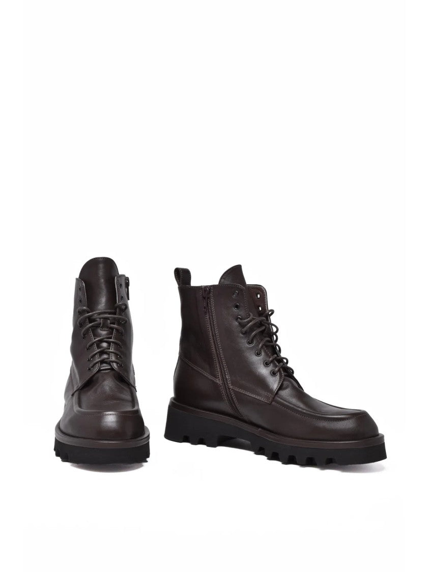 Lorena Paggi Brown Leather Zip Ankle Boots