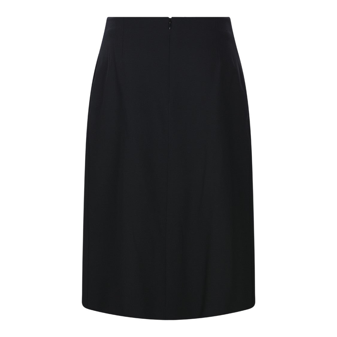 Jil Sander High Waist Pleated Midi Skirt Zip Closure Virgin Wool - Black
