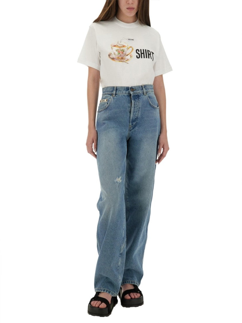 Moschino Playful Cotton T-Shirt With Floral Print