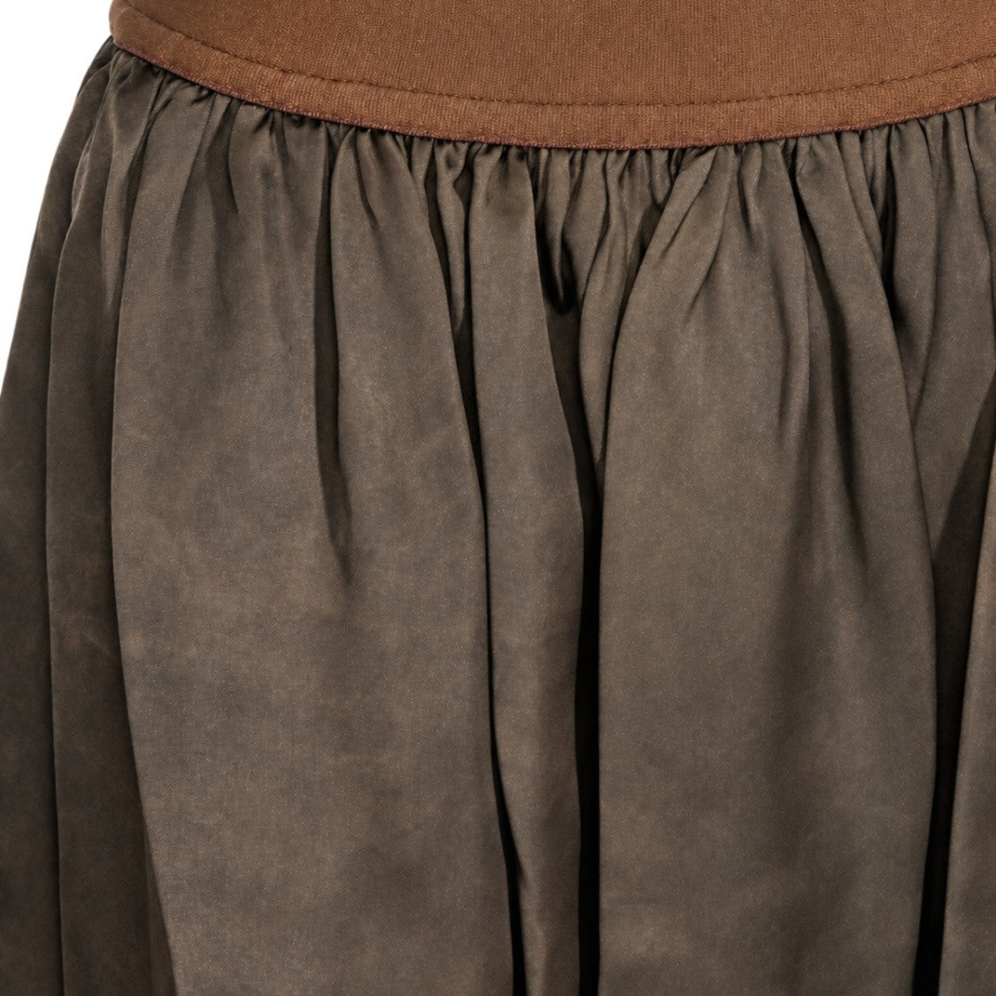 Uma Wang Voluminous Gathered Suede Midi Skirt