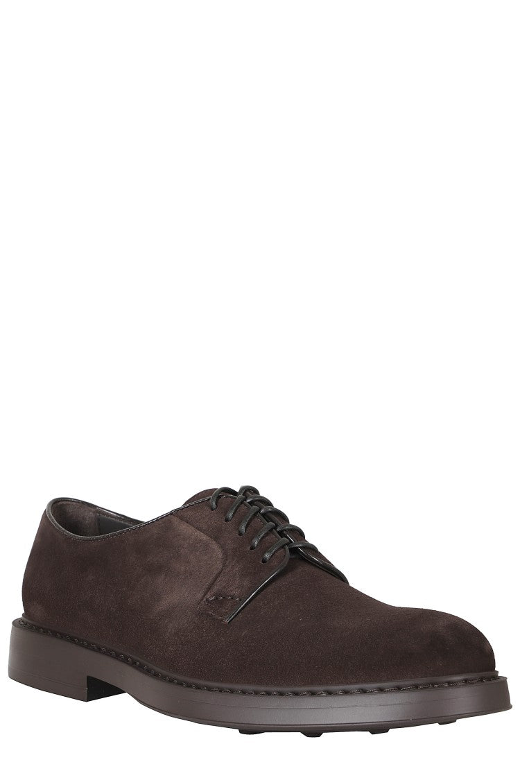 Doucal's Terre Rounded Toe Suede Derby Shoes