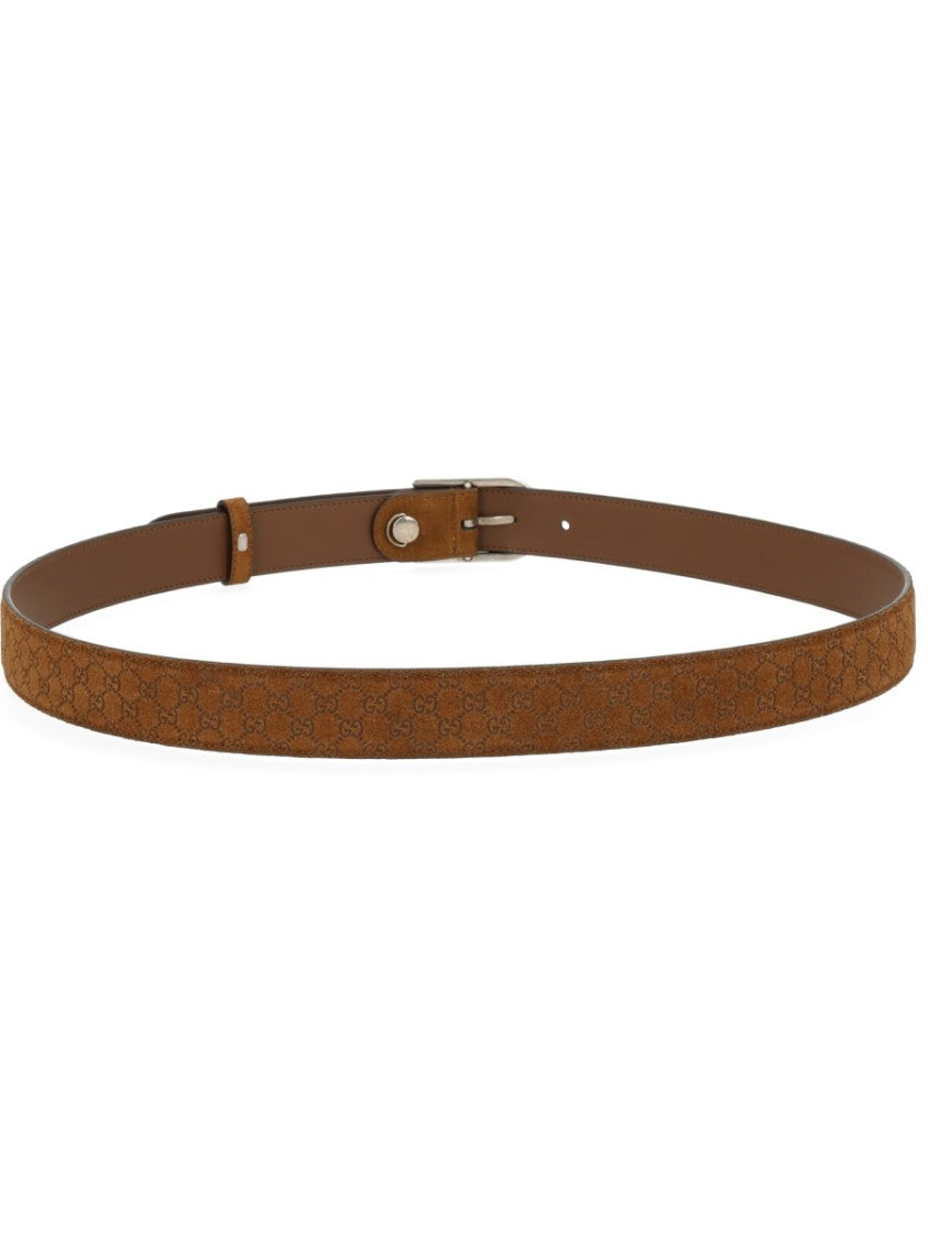 Gucci Reversible Silver Buckle Calfskin Belt