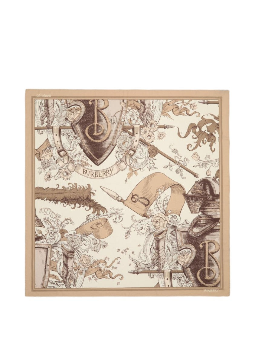 Burberry Vintage-Inspired Floral Print Rectangular Scarf