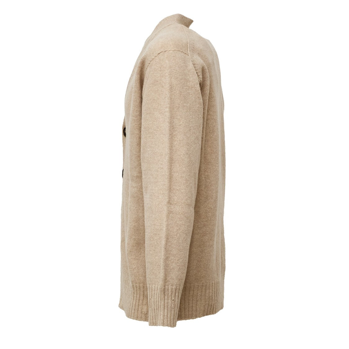 Amaranto Oversized Distressed Knitwear Cardigan With V-Neckline