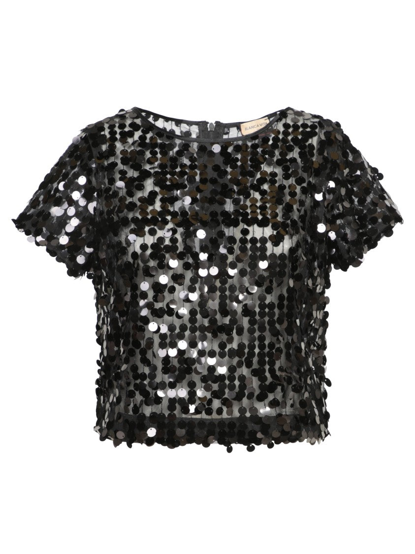Blanca Vita Black Short Sleeve Top