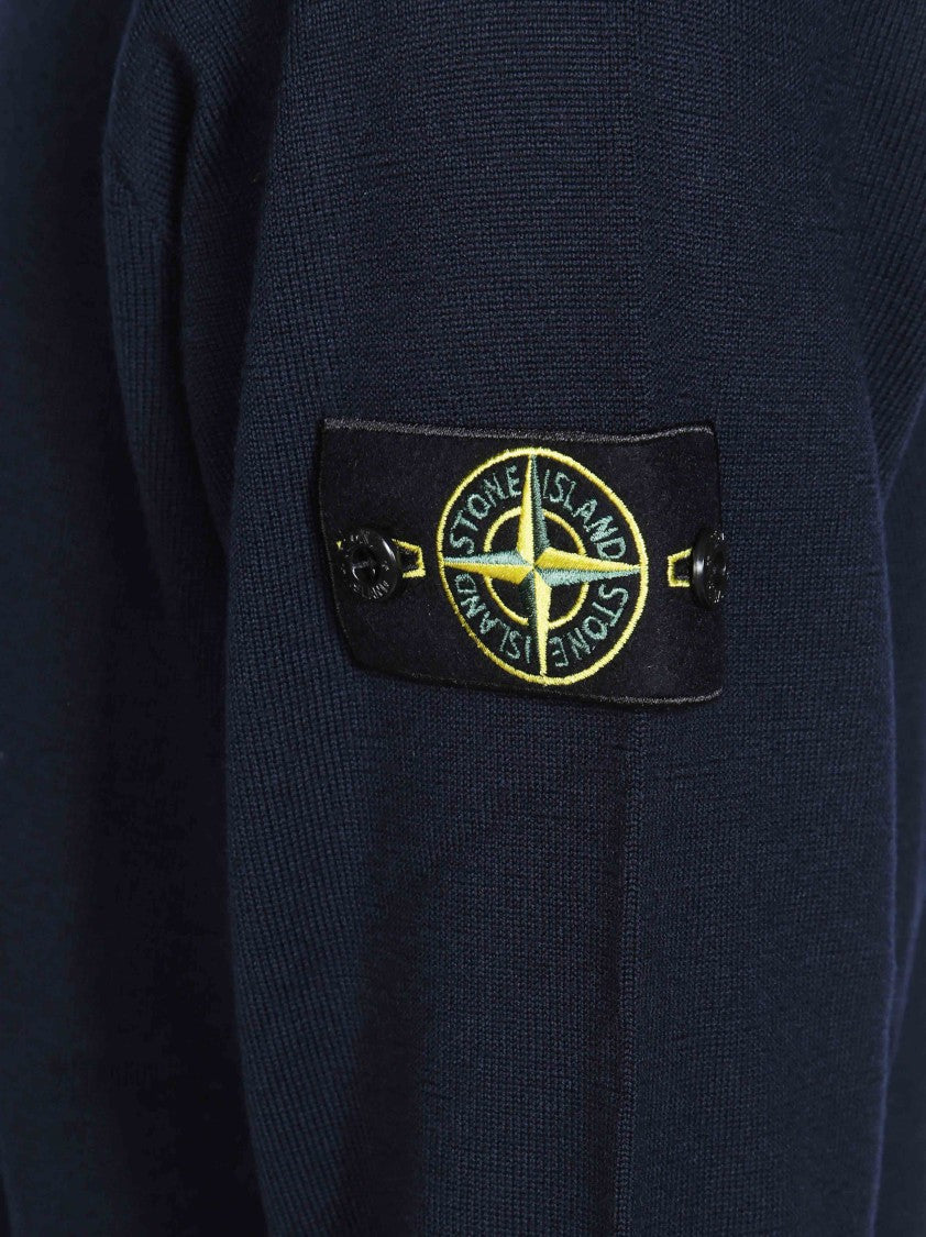 Stone Island Maglia Gc Patch Ribbed Crewneck Sweater