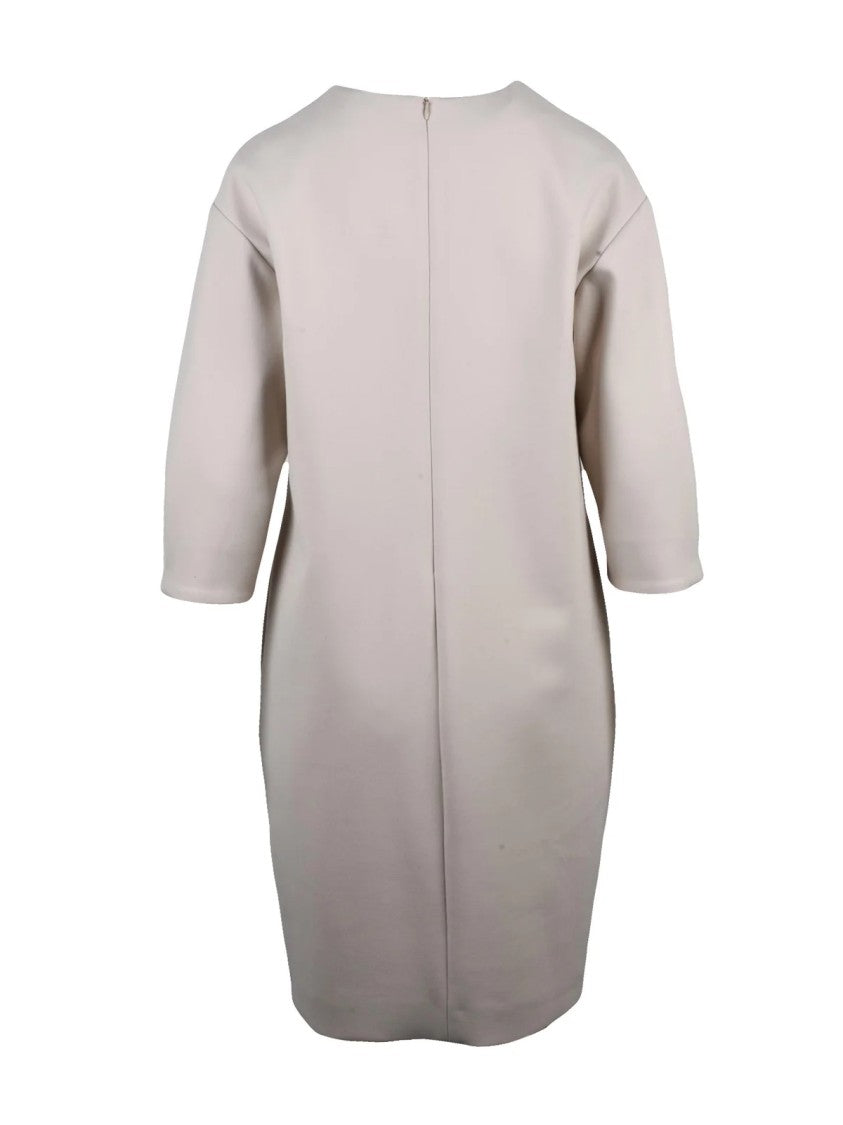 Peserico Amphora-Silhouette Dress With Three-Quarter Sleeves And Practical Pockets