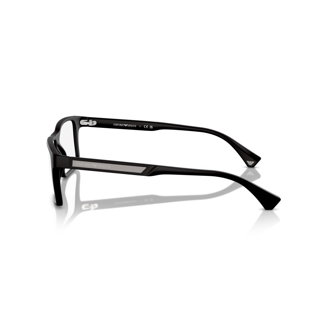 Emporio Armani 0Ea3038 Rectangular Matte Black Eyeglasses With Minimalist Design