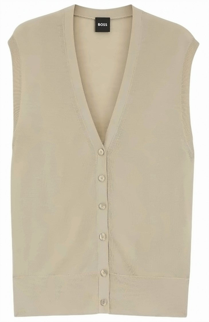 Boss Fumi Merino Wool V Neck Vest