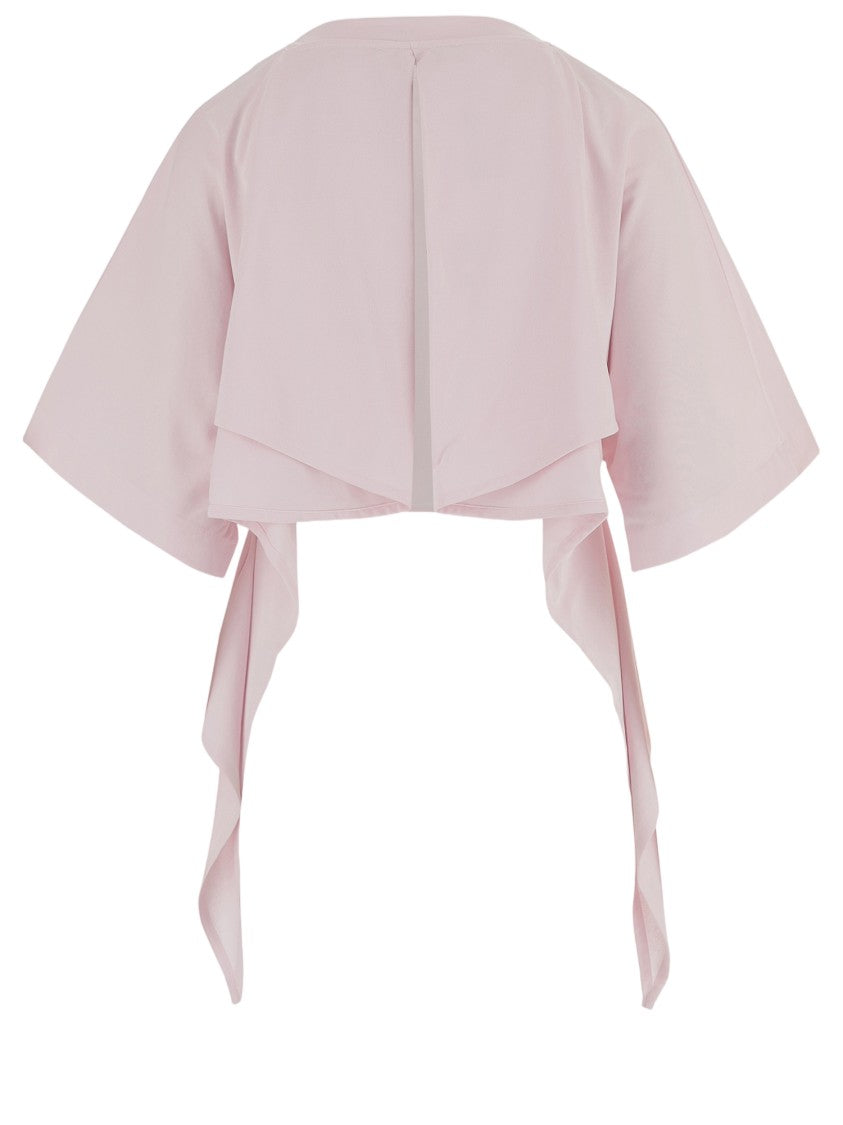 Jacquemus Oversized Pink Nylon T-Shirt With Open Back