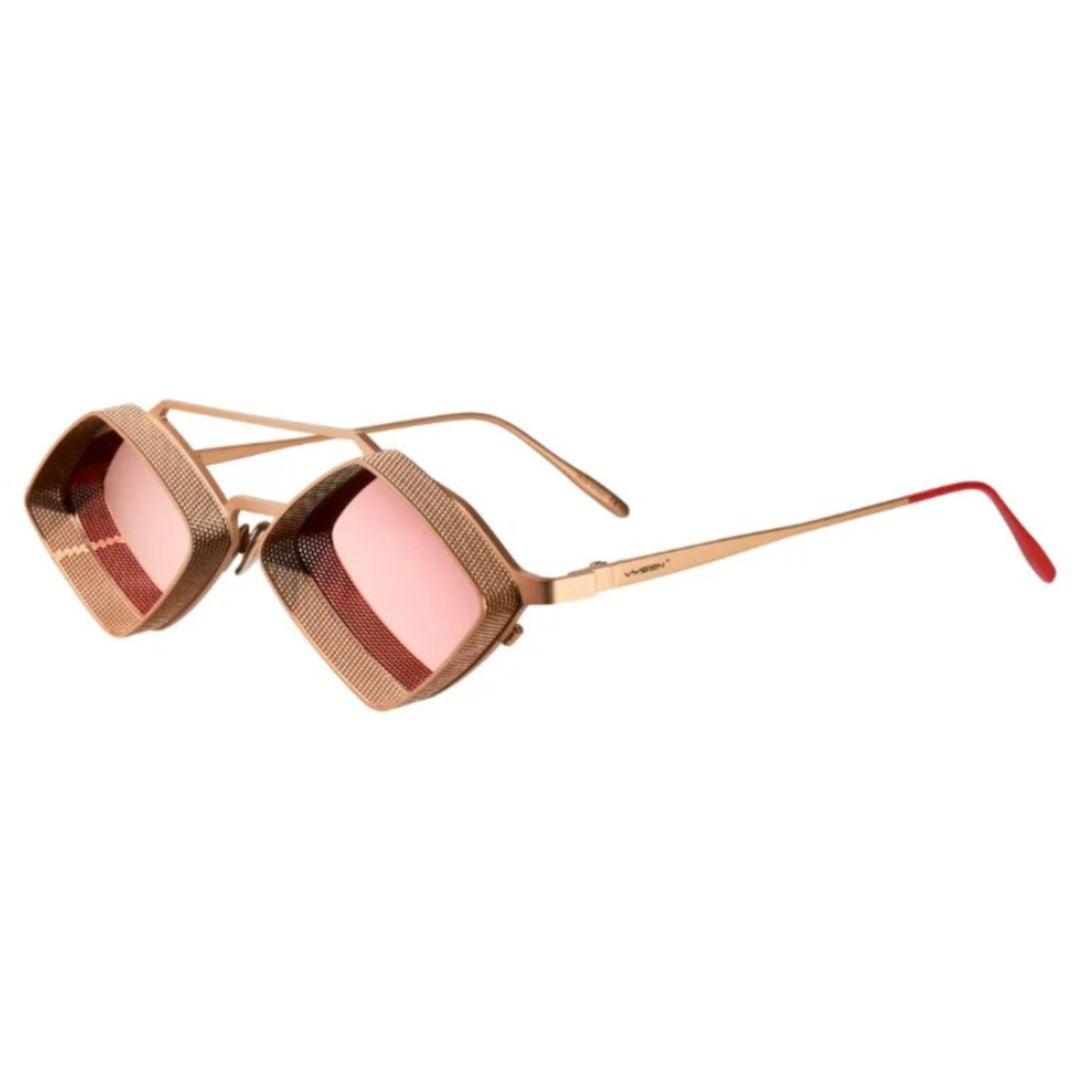 Vysen Jaxs J-6 Geometric Diamond-Shape Sunglasses With Textured Metallic Finish