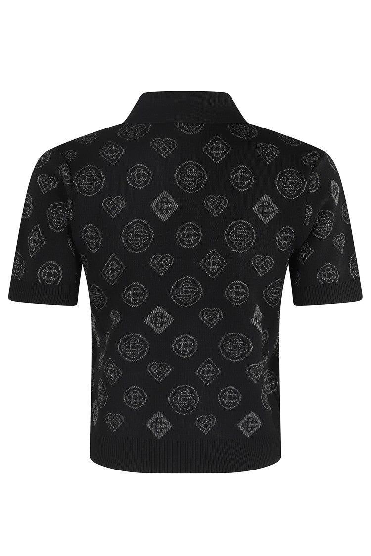 Casablanca City Jacquard Polo With Classic Collar And Buttoned Neckline