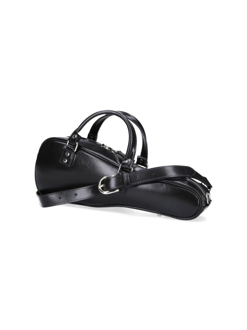 Vaquera Black Sleek Elongated Glossy Bag