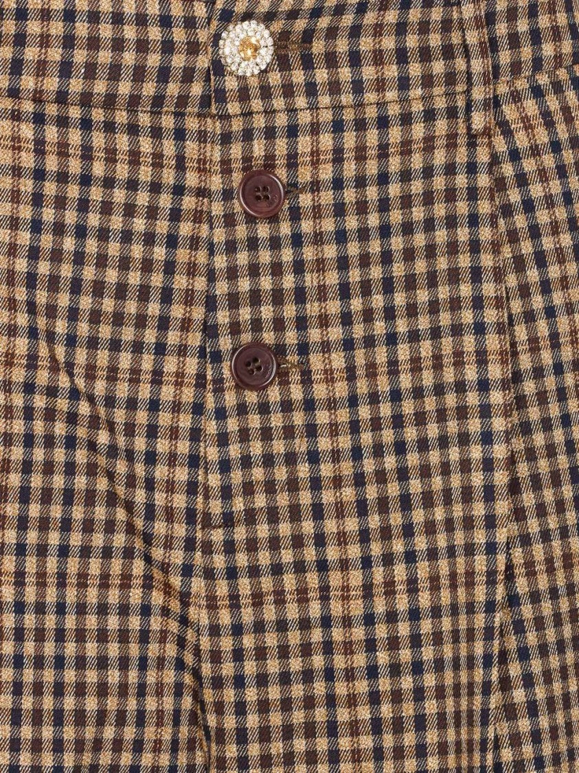 Liu Jo Checkered High-Waisted Trousers With Tailored Fit