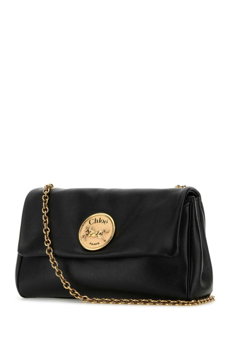 Chloé Black Leather Heritage Shoulder Bag